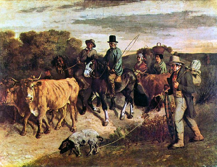 Gustave Courbet Bauern von Flagey bei der Ruckkehr vom Markt Spain oil painting art